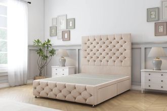 Sloomy Watson Naples Divan Base 2 Drawers - 26 Headboard & 12 Footboard in Pink | Size: Single