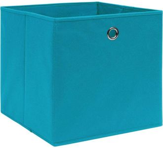 vidaXL Cajas De Almacenaje 10 Uds Tela No Tejida Azul Beb&eacute; 28x28x28 Cm Vidaxl