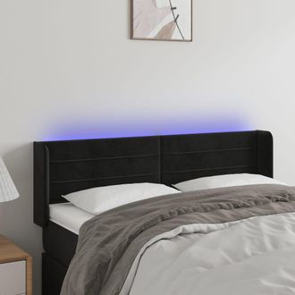 vidaXL Cabecero Con Led De Terciopelo Negro 147x16x78/88 Cm Vidaxl