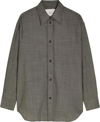 STUDIO NICHOLSON Rouen Wool Shirt - Grey - 10 (UK10 / S)
