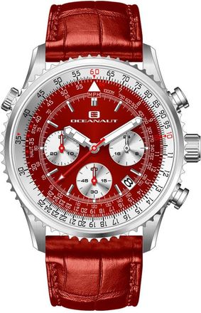 Oceanaut Flight Chronograph Quartz Red Dial Mens Watch OC0129