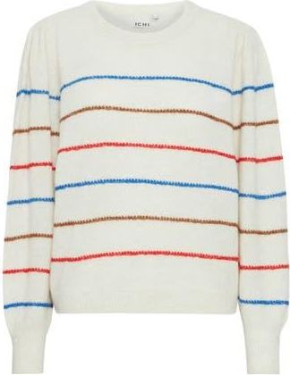 Ichi Kamara Stripe Sweater in Cloud Dancer Stripe at Nordstrom Rack, Size X-Large