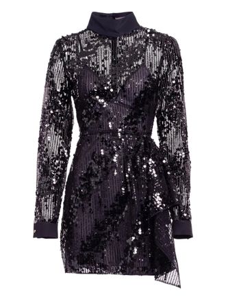 Elie Saab long-sleeve mini dress - Nero