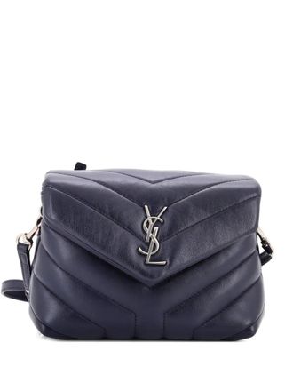 Saint Laurent Loulou Shoulder Bag Matelasse Chevron Leather Toy crossbody bag - women - Calf Leather - One Size - Blue