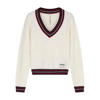 Guess Marilyn V-neck Trui - Dames - V-hals truien - Wit - M - Truien & Vesten