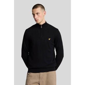 Lyle & Scott trui met wol fijn gebreid zwart
