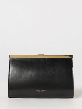 Alberta Ferretti Clutch in pelle liscia con tracolla a catena amovibile