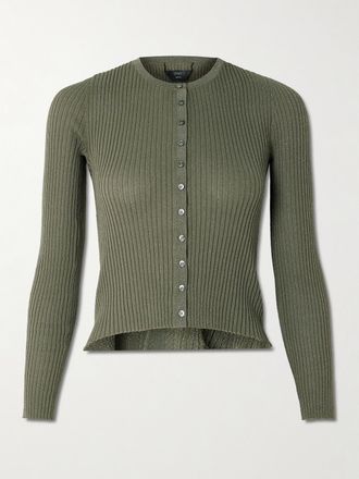 Leset Cardigan In Lurex A Coste Blake - Verde