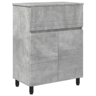 vidaXL Unidad De Tocador De Ba&ntilde;o Gris Hormig&oacute;n 60 X 35 X 80 Cm Vidaxl