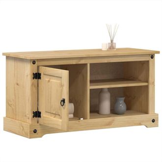 Berkfield Home TV Cabinet Corona 100x37x52 cm Solid Wood Pine in Brown | Size: 100 x 37 x 52 cm