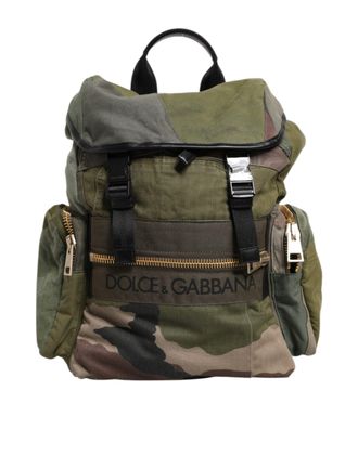 Dolce & Gabbana Militairgroene Patchwork Rugzak
