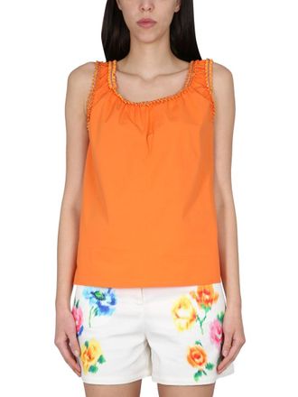 Moschino Cotton Slim Fit Blouse - Orange