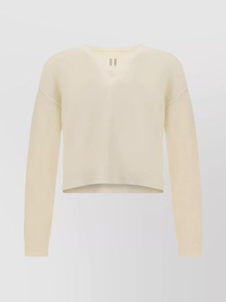 Rick Owens relaxed fit v-neck sweater with ribbed accents