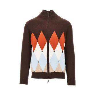 Ballantyne Diamond-shaped cashmere cardigan Man 46