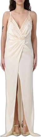 Elisabetta Franchi Abito Red Carpet con Cristalli Ricamati - - Dresses - Donna - Giallo - S