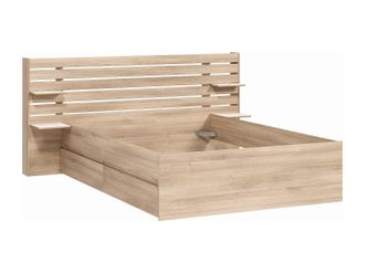Vente-Unique Cama 140 x 190/200 cm con compartimentos - Color: natural - TENALIA