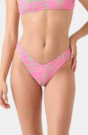 Roxy Stay Wild V Bikini Bottoms in Pink Combo at Nordstrom, Size X-Large