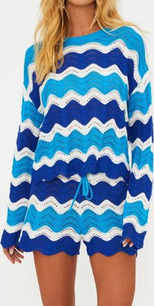 Beach Riot Beach Sweater In Blue & White