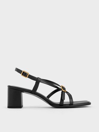 Charles & Keith Strappy Block-Heel Thong Sandals