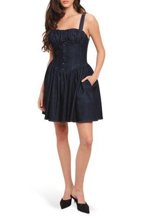 Flying Tomato Denim Fit & Flare Minidress in Dark Indigo at Nordstrom Rack, Size Medium