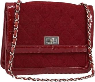 Chanel Pre-owned Cross Body Bags, female, Red, Size: ONE SIZE Pre-owned Coated Canvas Cross Body Bag