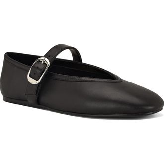 Nine West Vancee Mary Jane Flat in Black at Nordstrom, Size 10.5