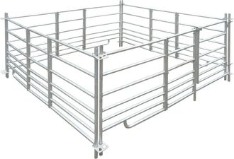 vidaXL Corral Para Ovejas De 4 Paneles Acero Galvanizado 183x183x92 Cm Vidaxl