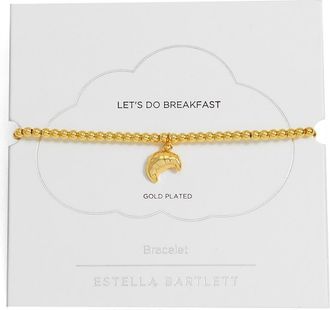 Estella Bartlett Sienna Croissant Beaded Stretch Bracelet in Gold at Nordstrom