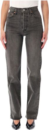 Levi's Jeans, Dames, Zwart, W27, Katoen, Ribcage Straight Full Length Jeans