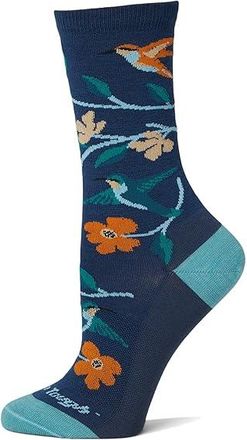 Darn Tough Birds of a Feather Crew Lightweight Womens Crew Cut Socks Shoes Midnight : SM (US 4.5-7), Lycra/Merino/Nylon