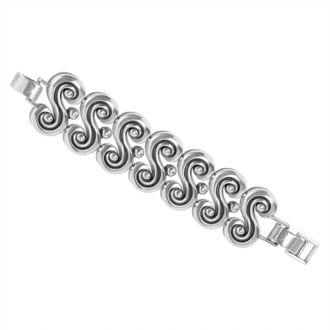Brighton Contempo Moda Grand Wide Scroll Bracelet In Silver
