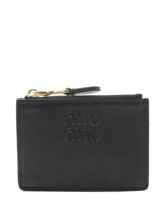 Miu Miu 2020s nappa leather keyring card case - women - Calf Leather - One Size - Black