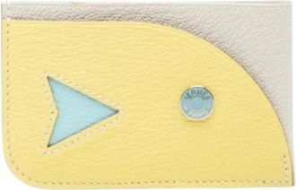 Herm&egrave;s Pre-owned Card Holder - Dames - Vintage Accessoires - Geel - ONE Size - Leer - Vintage
