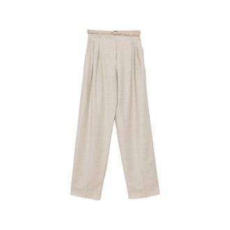 Max Mara Lago Belted Pleated Trousers
