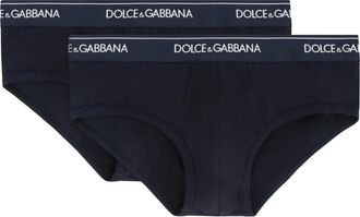 Dolce & Gabbana Ondergoed, Heren, Blauw, M, Katoen, Brando Briefs Twee-Pack