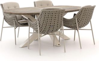 Manifesto Furniture Manifesto Novara/ROUGH-Y Ellips 200cm dining tuinset 5-delig