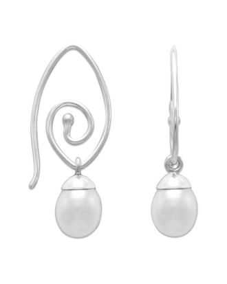 Samuel B. Silver Pearl Drop Earrings