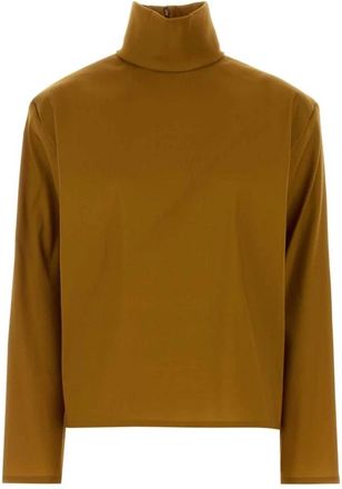 Saint Laurent High Neck Long Sleeve Top - Dames - Longsleeves - Oranje - M - Tops