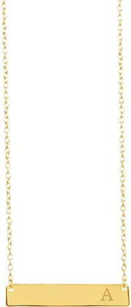 Sterling Forever 14K Yellow Gold Vermeil Bar Initial Necklace - Multiple Letters Available at Nordstrom Rack, Size 22