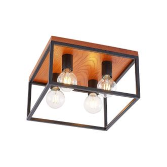 Lindby L&aacute;mpara De Techo miravi En Negro Madera - Lindby