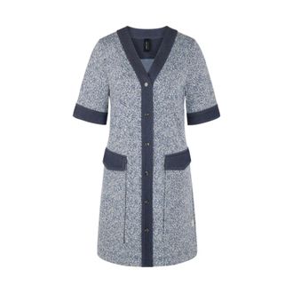 Marc Cain Stretch Viscose Mini Jurk - Dames - Jurken - Blauw - Maat: XS Viscose