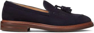 Brunello Cucinelli Brunello Cucinelli, Loafers, male, Blue, Size: 9 US Blue Suede Tassel Slip-On Shoes