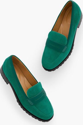 Talbots Cassidy Suede Penny Loafers - Pine Grove - 10 1/2 M Talbots
