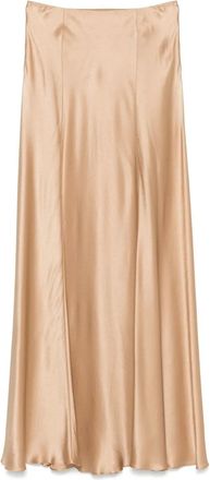 Alberta Ferretti Gonna lunga in raso - Marrone