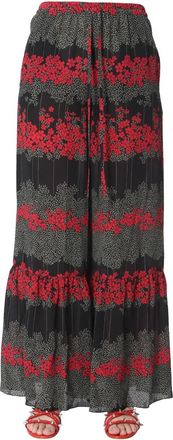 Red Valentino Dreaming Peony Print Trousers - Black