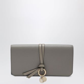 Chlo&eacute; Grey Alphabet flap wallet in grained leather
