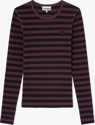Ganni Stripe Rib Longsleeve - Size XXS