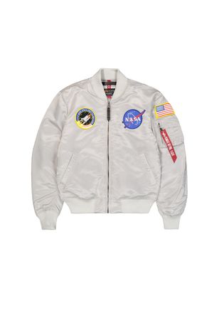 Alpha Industries Bomberjacke ALPHA INDUSTRIES MA-1 VF Vintage Fit NASA, Herren, Gr. L, grau (pastel grau), Obermaterial: 100% Nylon; Futter: 100% Nylon; F&uuml;llung: 100% 