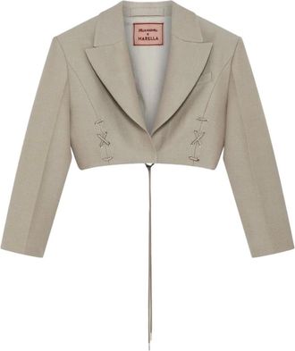 Marella Jassen, Dames, Beige, S, Wol, Corto Blazer