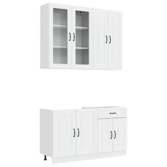 vidaXL Unidad De Cocina Kalmar 4 Uds. Blanco Brillante Vidaxl